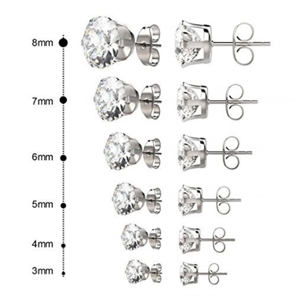 Stainless Steel Cubic Zirconia Earrings